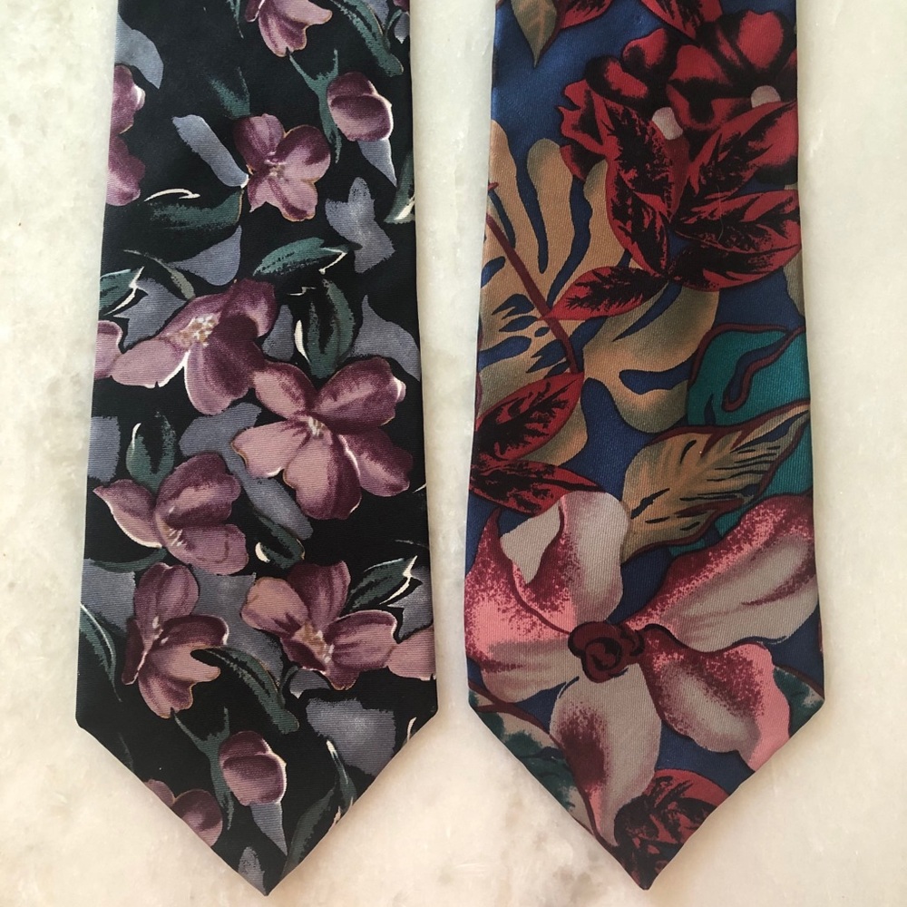 Pair of 7th Ave Floral Silk ties